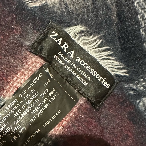 Zara Red Tartan Blanket Scarf - Picture 3 of 4